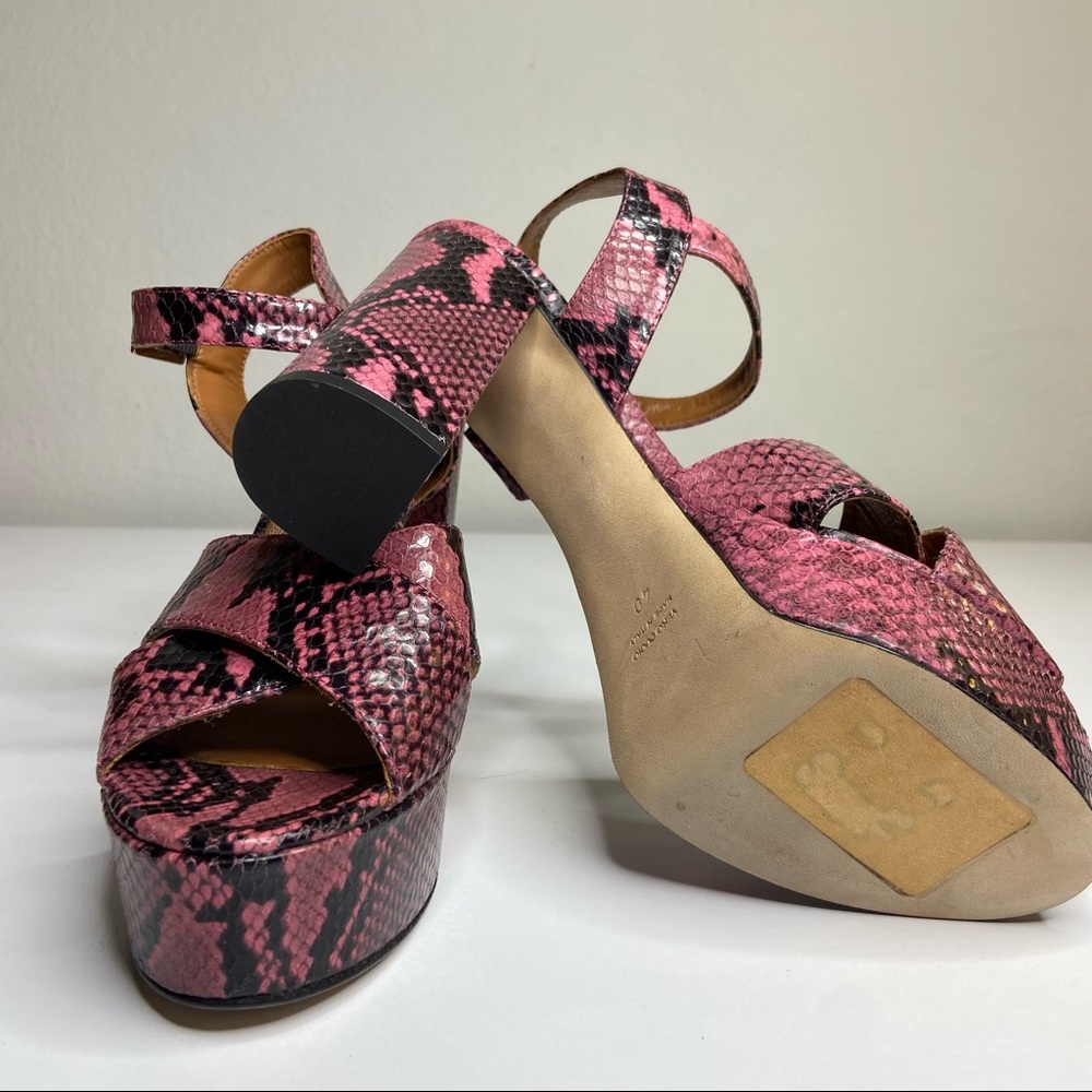Paris Texas Pink Python Embossed Platform Sandals - image 7